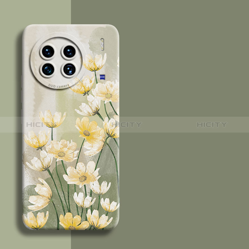 Handyhülle Silikon Hülle Gummi Schutzhülle Flexible Blumen für Vivo X90 Pro+ Plus 5G