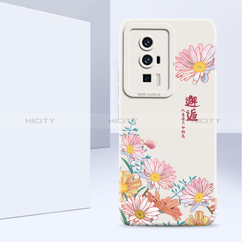 Handyhülle Silikon Hülle Gummi Schutzhülle Flexible Blumen für Xiaomi Poco F5 Pro 5G