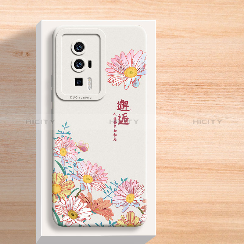 Handyhülle Silikon Hülle Gummi Schutzhülle Flexible Blumen für Xiaomi Poco F5 Pro 5G