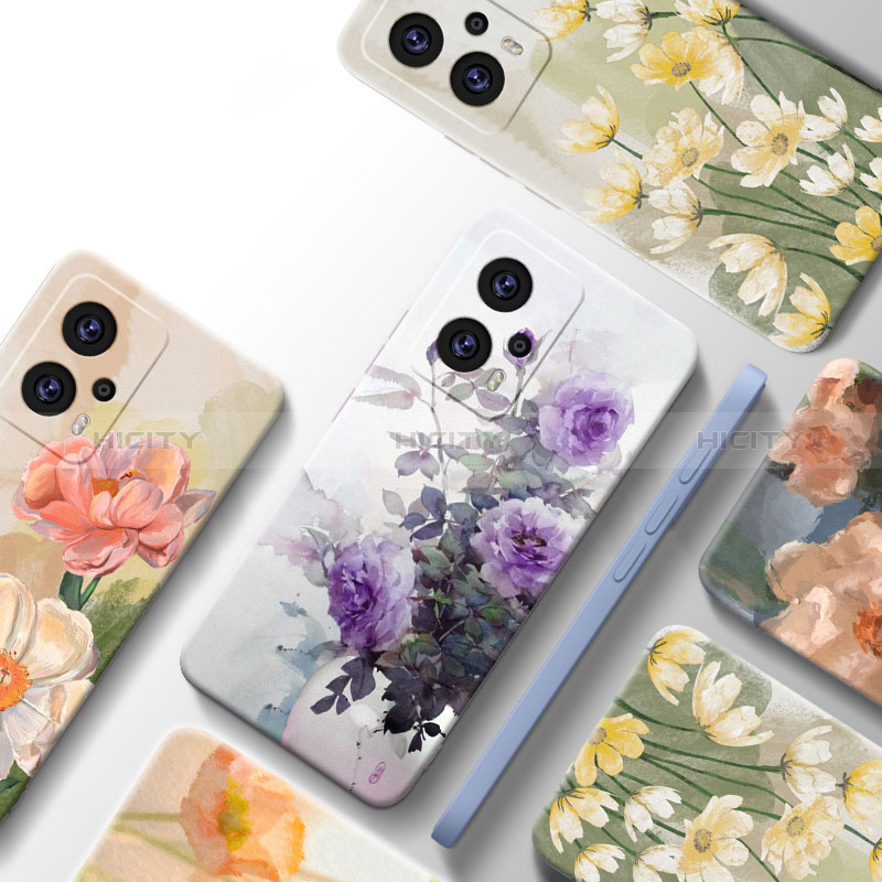 Handyhülle Silikon Hülle Gummi Schutzhülle Flexible Blumen für Xiaomi Redmi K50i 5G groß