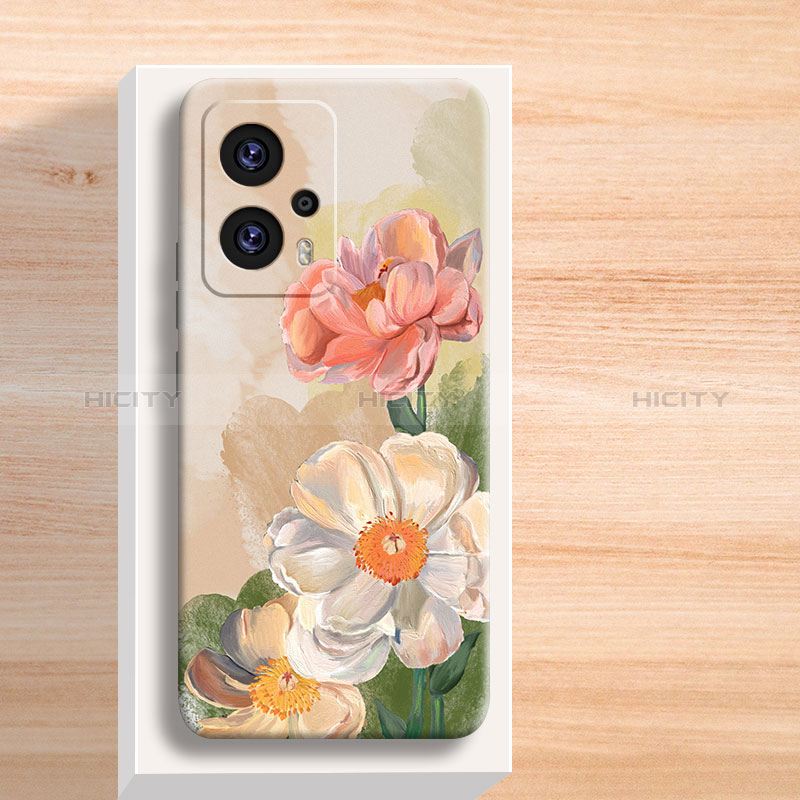 Handyhülle Silikon Hülle Gummi Schutzhülle Flexible Blumen für Xiaomi Redmi Note 11T Pro+ Plus 5G Rosa Plus