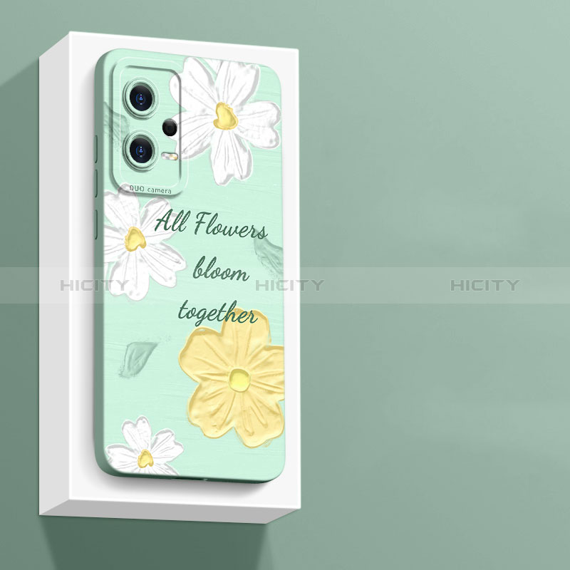 Handyhülle Silikon Hülle Gummi Schutzhülle Flexible Blumen für Xiaomi Redmi Note 12 Pro 5G