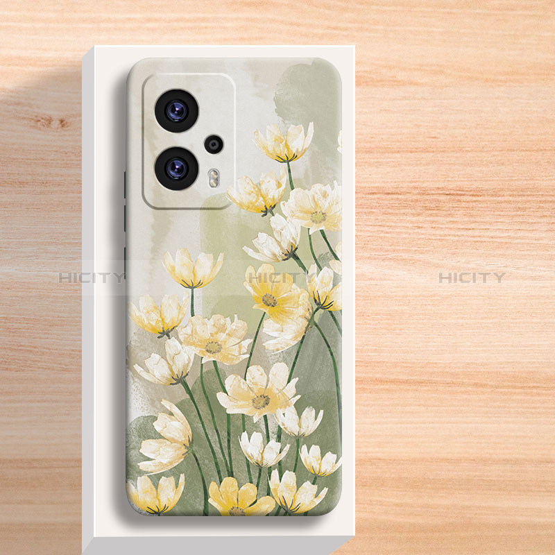 Handyhülle Silikon Hülle Gummi Schutzhülle Flexible Blumen für Xiaomi Redmi Note 12T Pro 5G