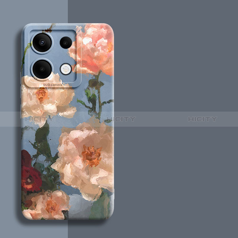 Handyhülle Silikon Hülle Gummi Schutzhülle Flexible Blumen für Xiaomi Redmi Note 13 Pro 5G