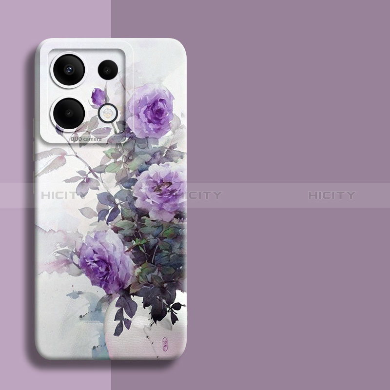 Handyhülle Silikon Hülle Gummi Schutzhülle Flexible Blumen für Xiaomi Redmi Note 13 Pro 5G