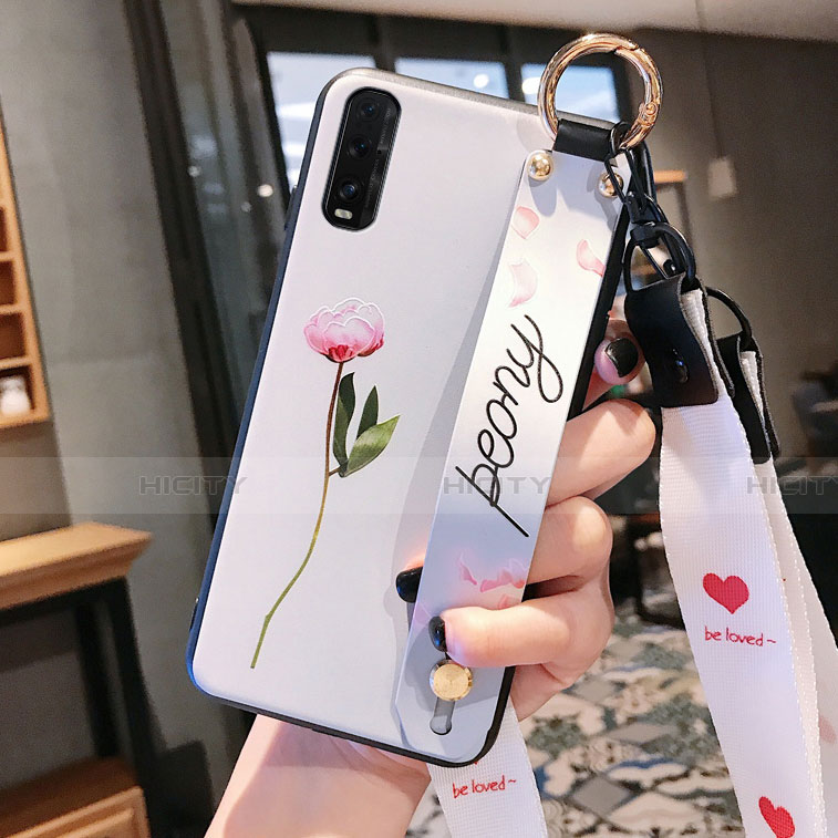 Handyhülle Silikon Hülle Gummi Schutzhülle Flexible Blumen K01 für Oppo Find X2