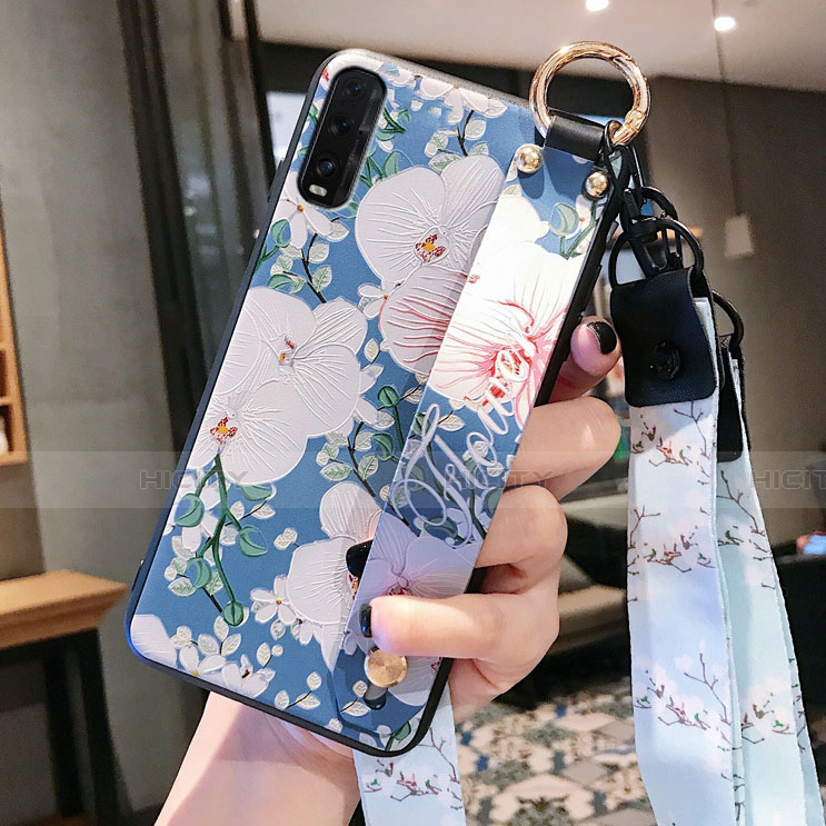 Handyhülle Silikon Hülle Gummi Schutzhülle Flexible Blumen K01 für Oppo Find X2 Plusfarbig Plus