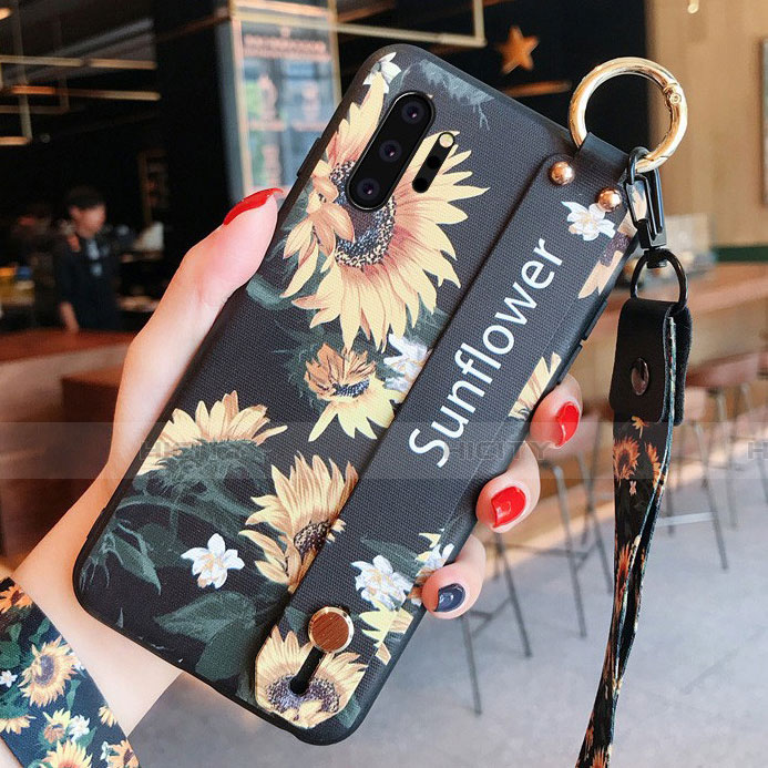 Handyhülle Silikon Hülle Gummi Schutzhülle Flexible Blumen K01 für Samsung Galaxy Note 10 Plus groß