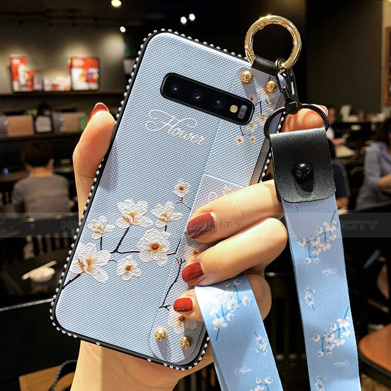 Handyhülle Silikon Hülle Gummi Schutzhülle Flexible Blumen K02 für Samsung Galaxy S10 5G