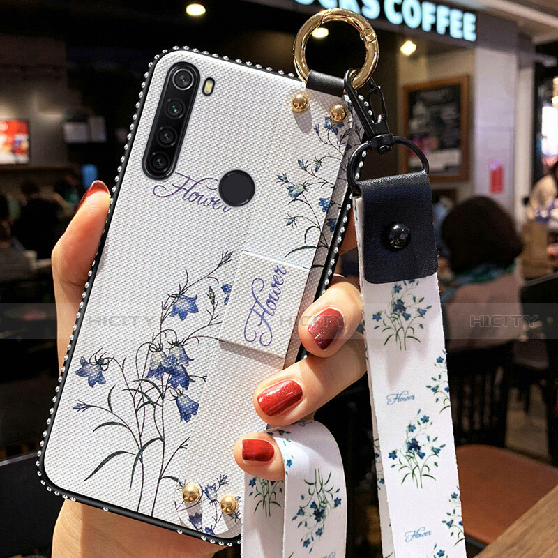 Handyhülle Silikon Hülle Gummi Schutzhülle Flexible Blumen K02 für Xiaomi Redmi Note 8 Weiß