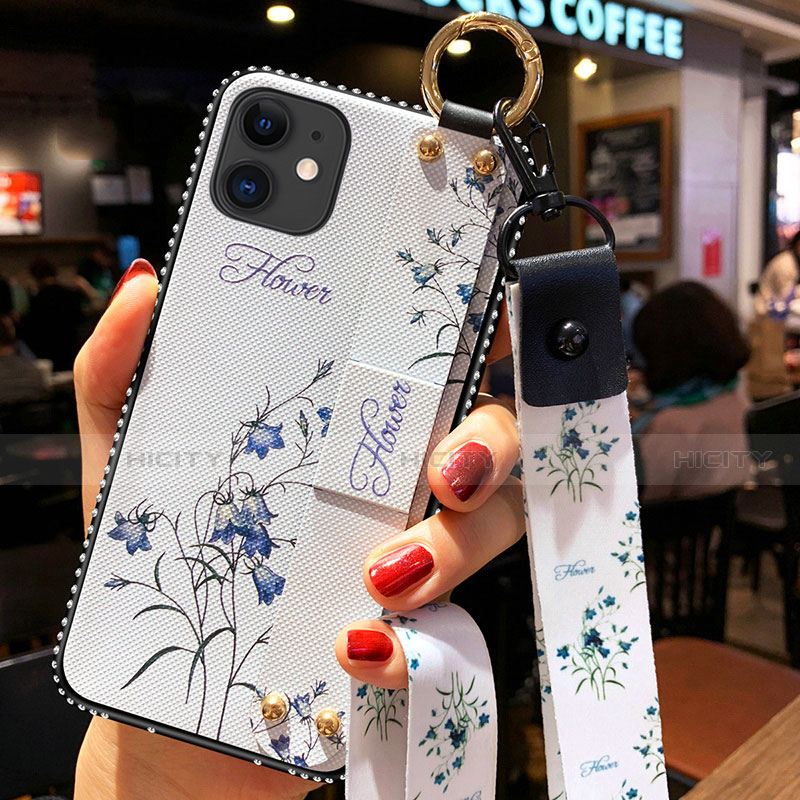 Handyhülle Silikon Hülle Gummi Schutzhülle Flexible Blumen S01 für Apple iPhone 12 Mini Weiß Plus