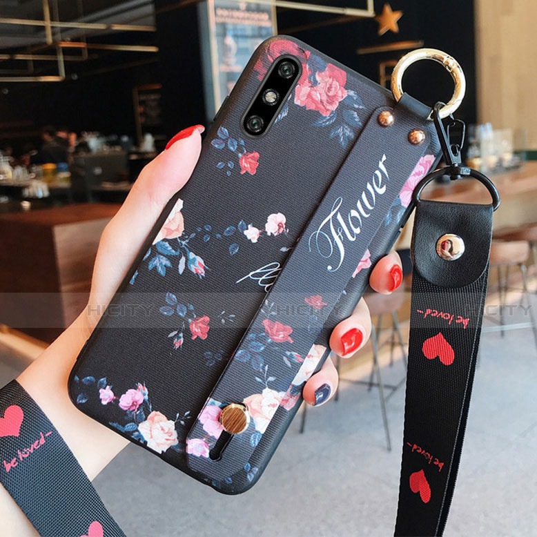 Handyhülle Silikon Hülle Gummi Schutzhülle Flexible Blumen S01 für Huawei Enjoy 10e