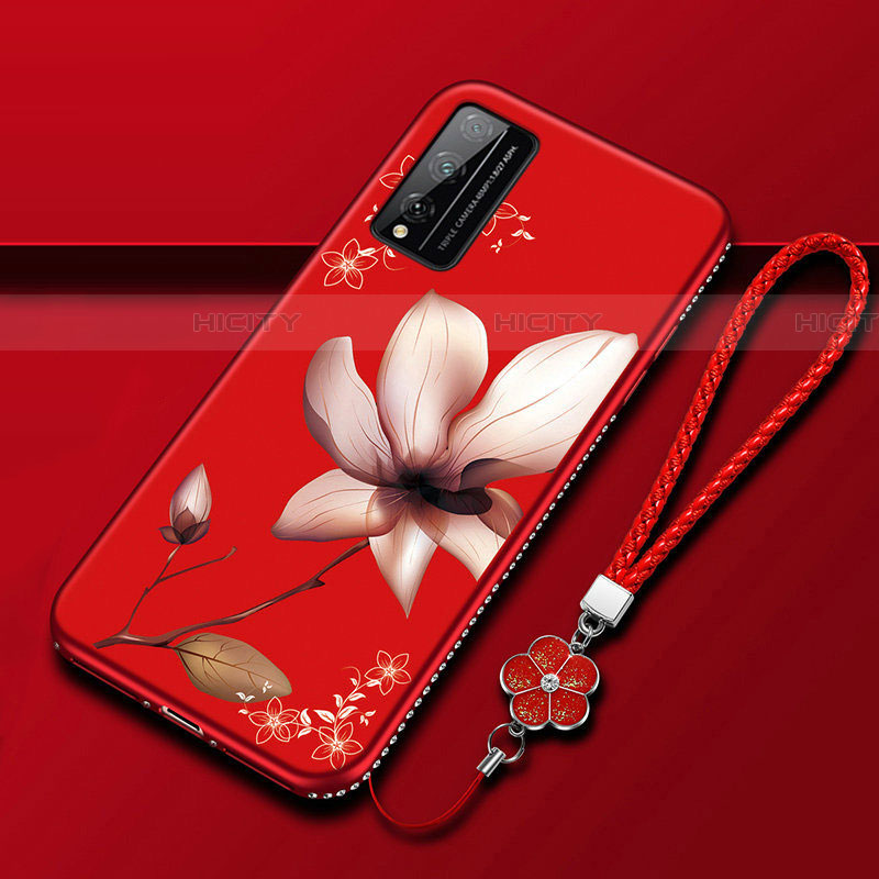 Handyhülle Silikon Hülle Gummi Schutzhülle Flexible Blumen S01 für Huawei Honor Play4T Pro groß