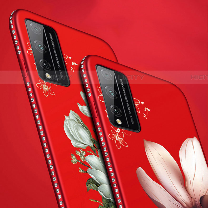 Handyhülle Silikon Hülle Gummi Schutzhülle Flexible Blumen S01 für Huawei Honor Play4T Pro groß