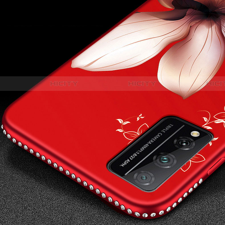 Handyhülle Silikon Hülle Gummi Schutzhülle Flexible Blumen S01 für Huawei Honor Play4T Pro groß