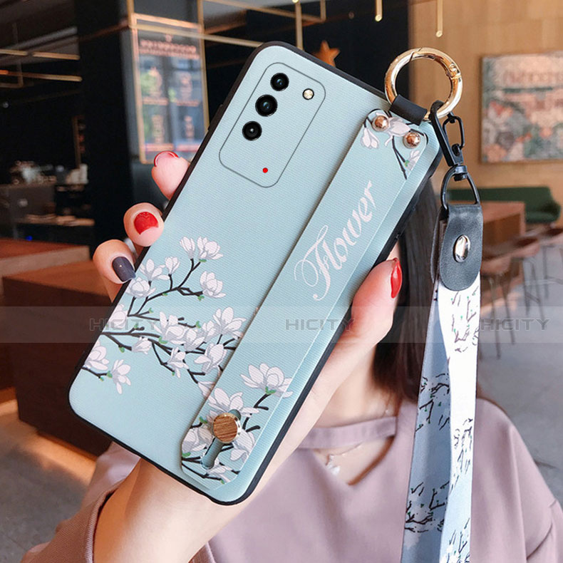 Handyhülle Silikon Hülle Gummi Schutzhülle Flexible Blumen S01 für Huawei Honor X10 5G groß