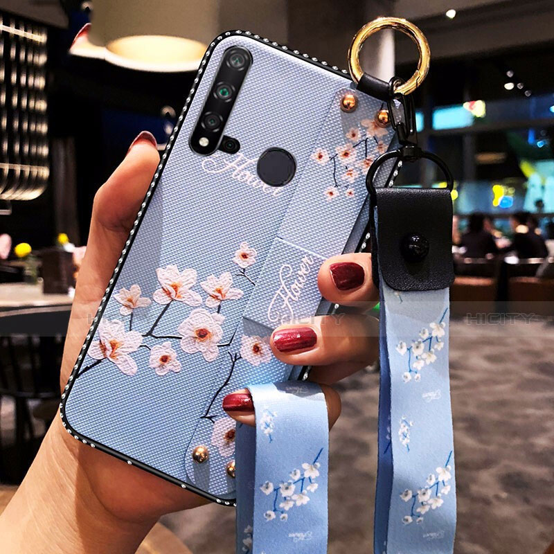 Handyhülle Silikon Hülle Gummi Schutzhülle Flexible Blumen S01 für Huawei Nova 5i groß