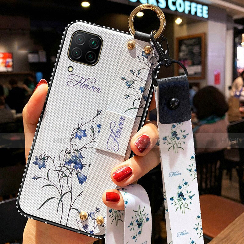 Handyhülle Silikon Hülle Gummi Schutzhülle Flexible Blumen S01 für Huawei Nova 6 SE Weiß Plus