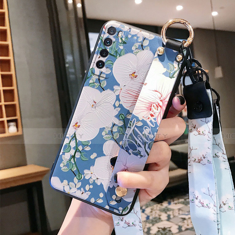 Handyhülle Silikon Hülle Gummi Schutzhülle Flexible Blumen S01 für Huawei Nova 7 5G Bunt