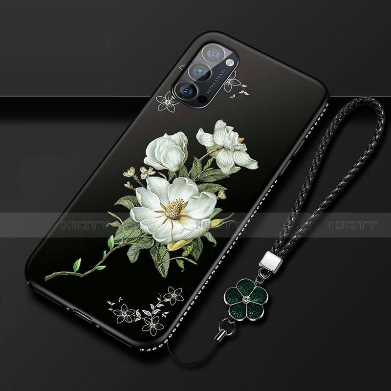 Handyhülle Silikon Hülle Gummi Schutzhülle Flexible Blumen S01 für Oppo Reno4 Pro 5G