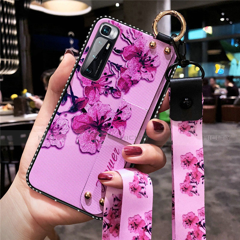 Handyhülle Silikon Hülle Gummi Schutzhülle Flexible Blumen S01 für Xiaomi Mi 10 Ultra Helles Lila