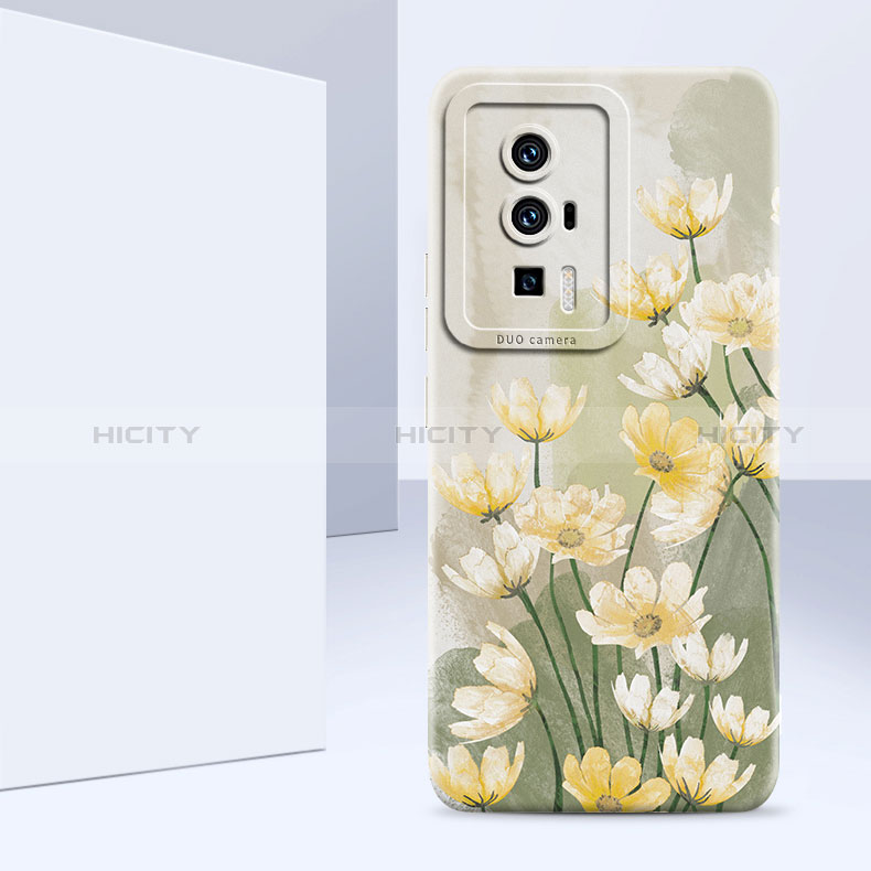 Handyhülle Silikon Hülle Gummi Schutzhülle Flexible Blumen S01 für Xiaomi Poco F5 Pro 5G groß