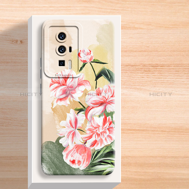 Handyhülle Silikon Hülle Gummi Schutzhülle Flexible Blumen S01 für Xiaomi Poco F5 Pro 5G groß