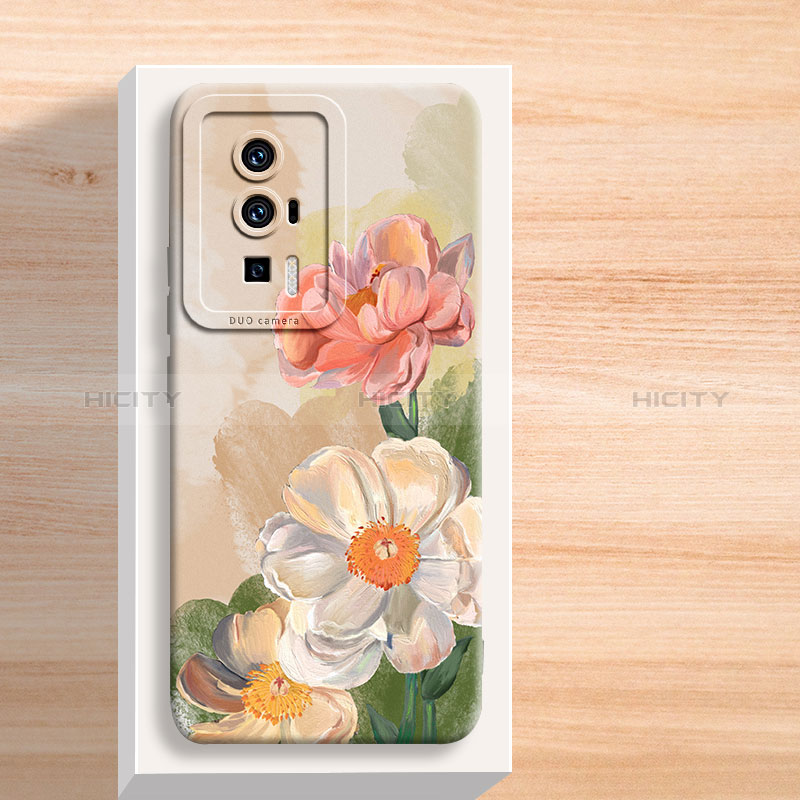 Handyhülle Silikon Hülle Gummi Schutzhülle Flexible Blumen S01 für Xiaomi Poco F5 Pro 5G