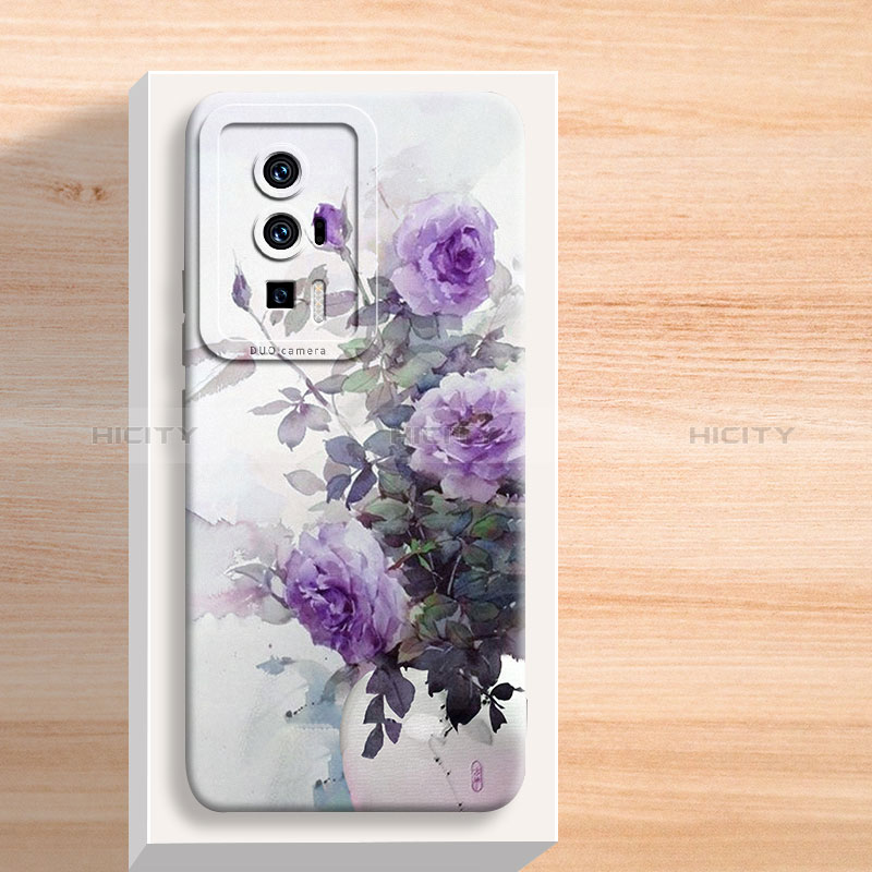 Handyhülle Silikon Hülle Gummi Schutzhülle Flexible Blumen S01 für Xiaomi Poco F5 Pro 5G