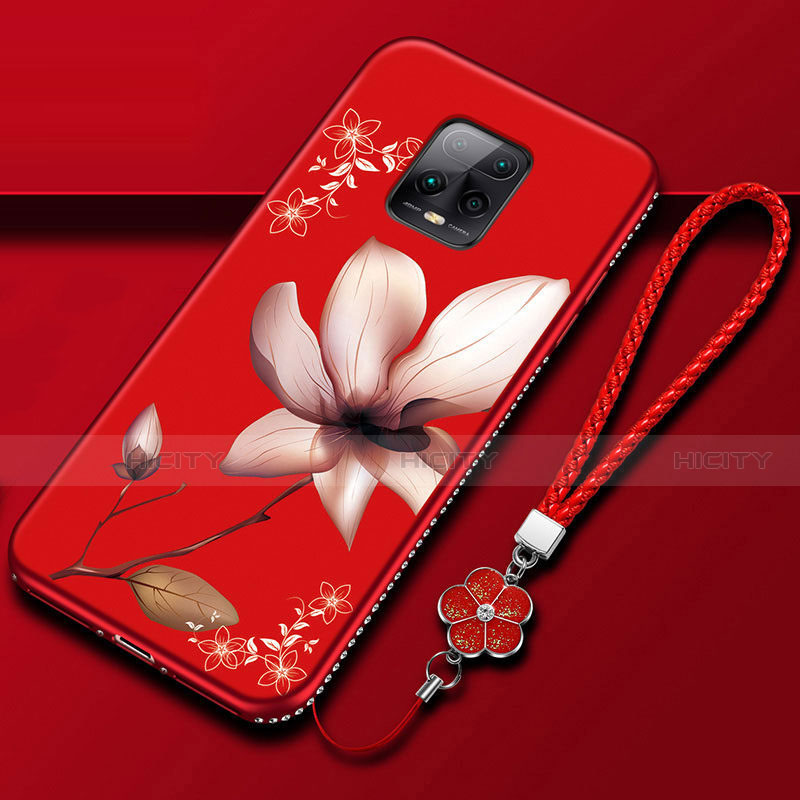 Handyhülle Silikon Hülle Gummi Schutzhülle Flexible Blumen S01 für Xiaomi Redmi 10X Pro 5G groß