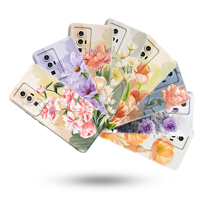 Handyhülle Silikon Hülle Gummi Schutzhülle Flexible Blumen S01 für Xiaomi Redmi K60 5G groß