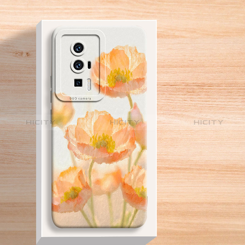 Handyhülle Silikon Hülle Gummi Schutzhülle Flexible Blumen S01 für Xiaomi Redmi K60 Pro 5G groß