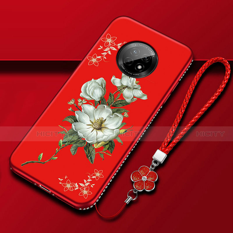 Handyhülle Silikon Hülle Gummi Schutzhülle Flexible Blumen S02 für Huawei Enjoy 20 Plus 5G Fuchsie