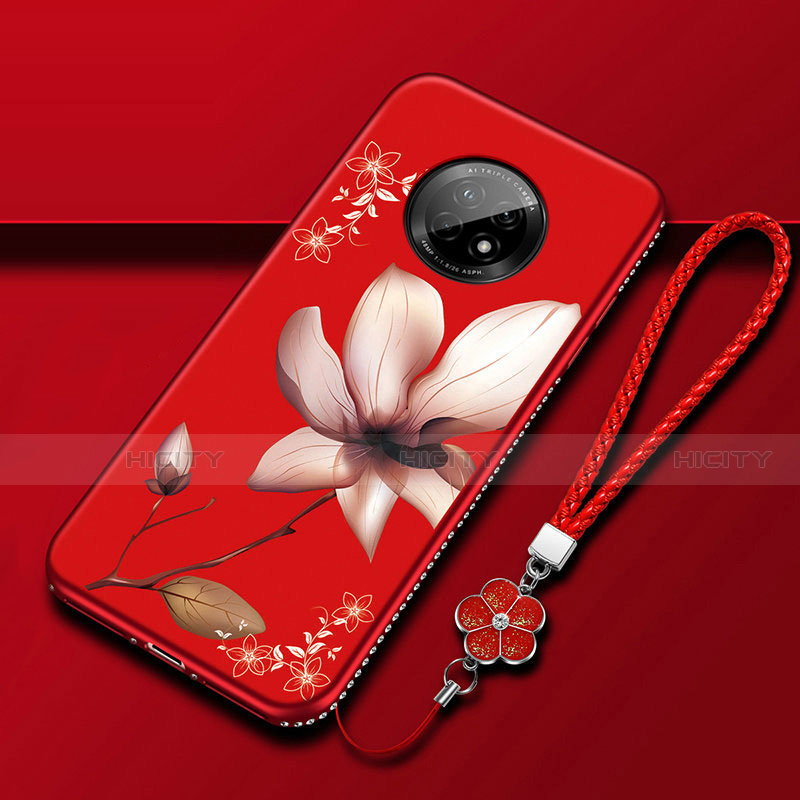 Handyhülle Silikon Hülle Gummi Schutzhülle Flexible Blumen S02 für Huawei Enjoy 20 Plus 5G Rot