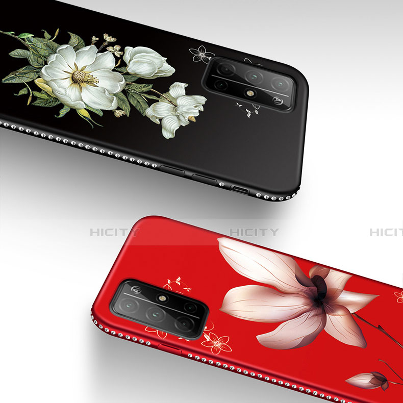 Handyhülle Silikon Hülle Gummi Schutzhülle Flexible Blumen S02 für Huawei Honor 30S groß