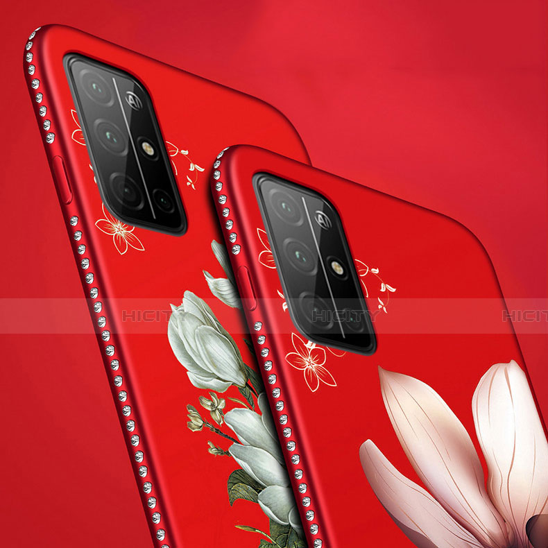 Handyhülle Silikon Hülle Gummi Schutzhülle Flexible Blumen S02 für Huawei Honor 30S groß