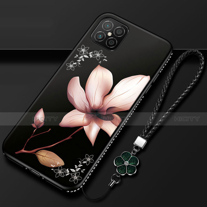 Handyhülle Silikon Hülle Gummi Schutzhülle Flexible Blumen S03 für Huawei Nova 8 SE 5G Braun