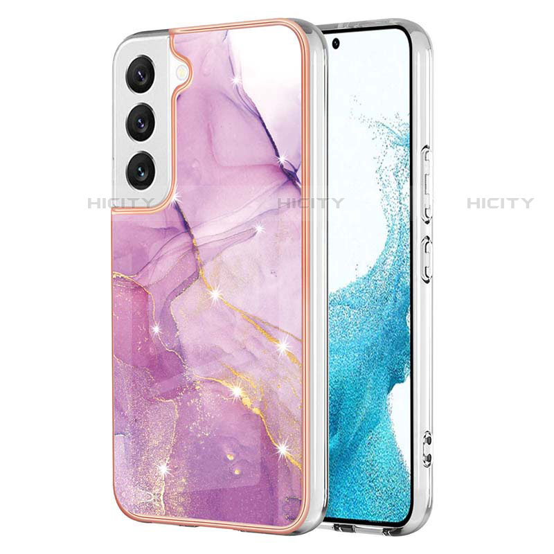 Handyhülle Silikon Hülle Gummi Schutzhülle Flexible Modisch Muster für Samsung Galaxy S21 5G Helles Lila