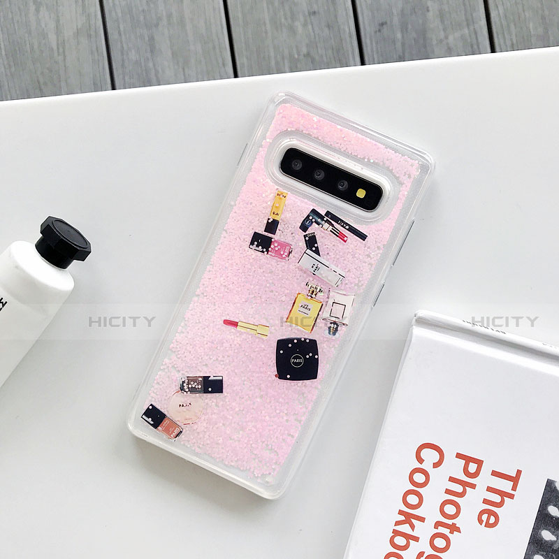 Handyhülle Silikon Hülle Gummi Schutzhülle Flexible Modisch Muster K01 für Samsung Galaxy S10 5G Rosa Plus