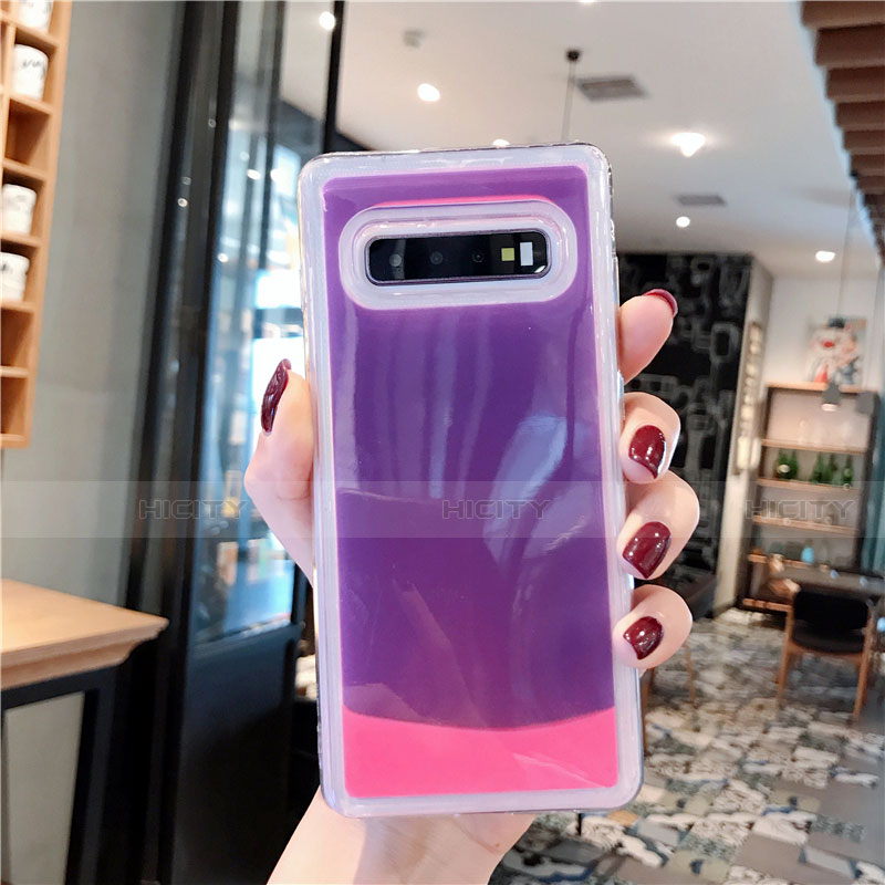 Handyhülle Silikon Hülle Gummi Schutzhülle Flexible Modisch Muster K01 für Samsung Galaxy S10 Plus Violett