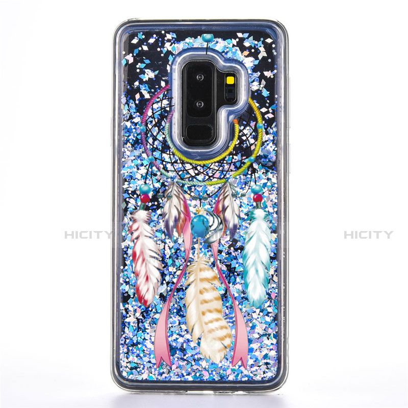 Handyhülle Silikon Hülle Gummi Schutzhülle Flexible Modisch Muster K01 für Samsung Galaxy S9 Plus Hellblau Plus