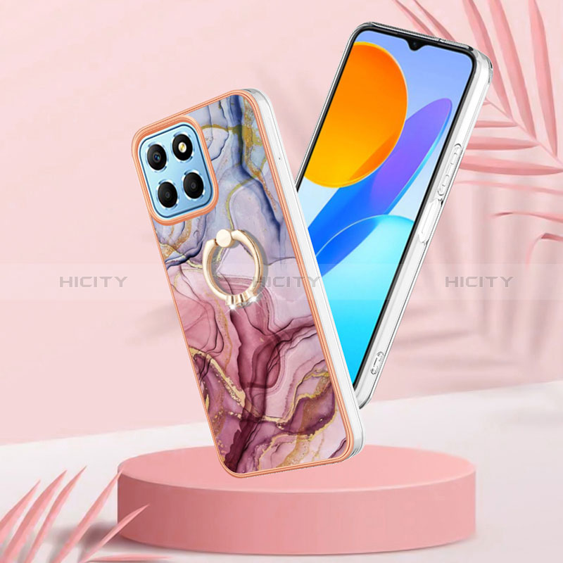 Handyhülle Silikon Hülle Gummi Schutzhülle Flexible Modisch Muster mit Fingerring Ständer Y01B für Huawei Honor 70 Lite 5G groß