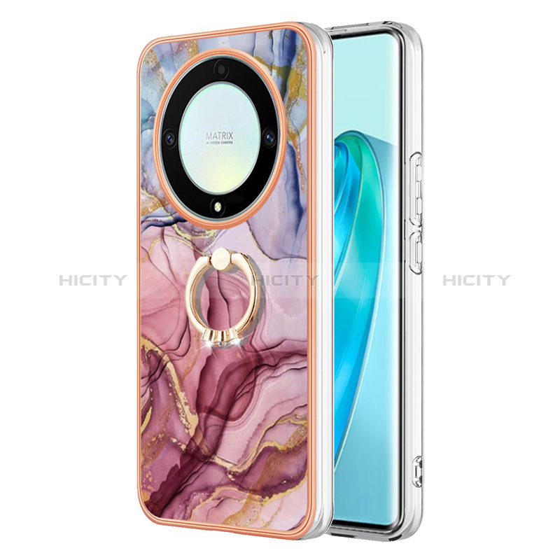 Handyhülle Silikon Hülle Gummi Schutzhülle Flexible Modisch Muster mit Fingerring Ständer Y01B für Huawei Honor Magic5 Lite 5G