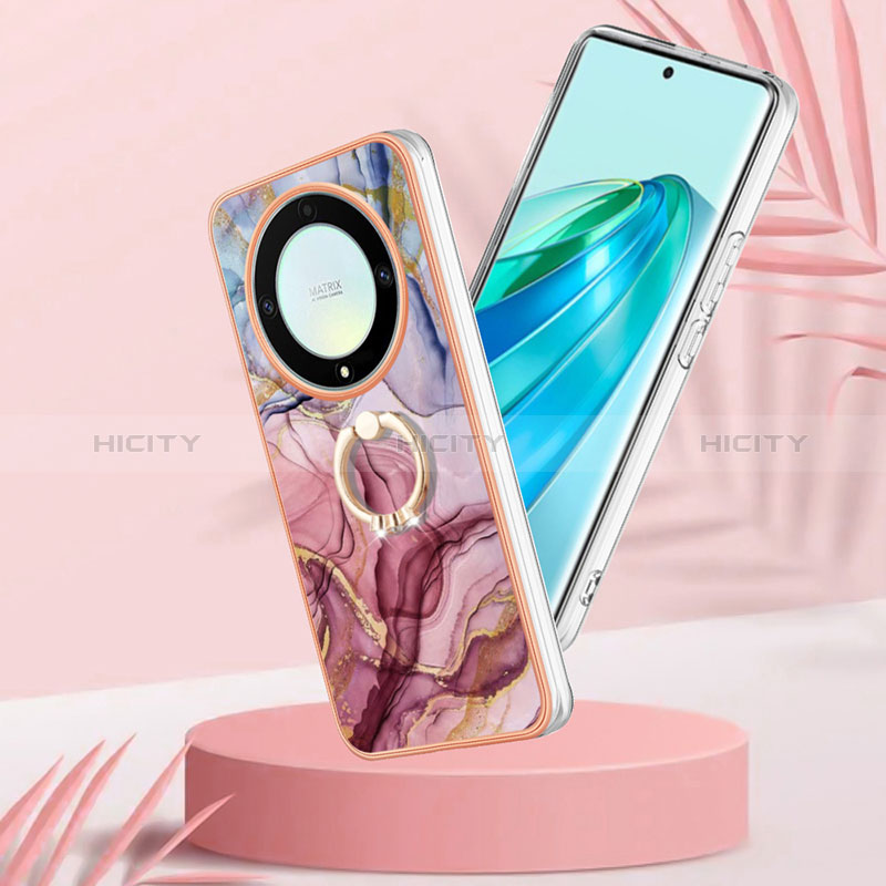 Handyhülle Silikon Hülle Gummi Schutzhülle Flexible Modisch Muster mit Fingerring Ständer Y01B für Huawei Honor Magic5 Lite 5G