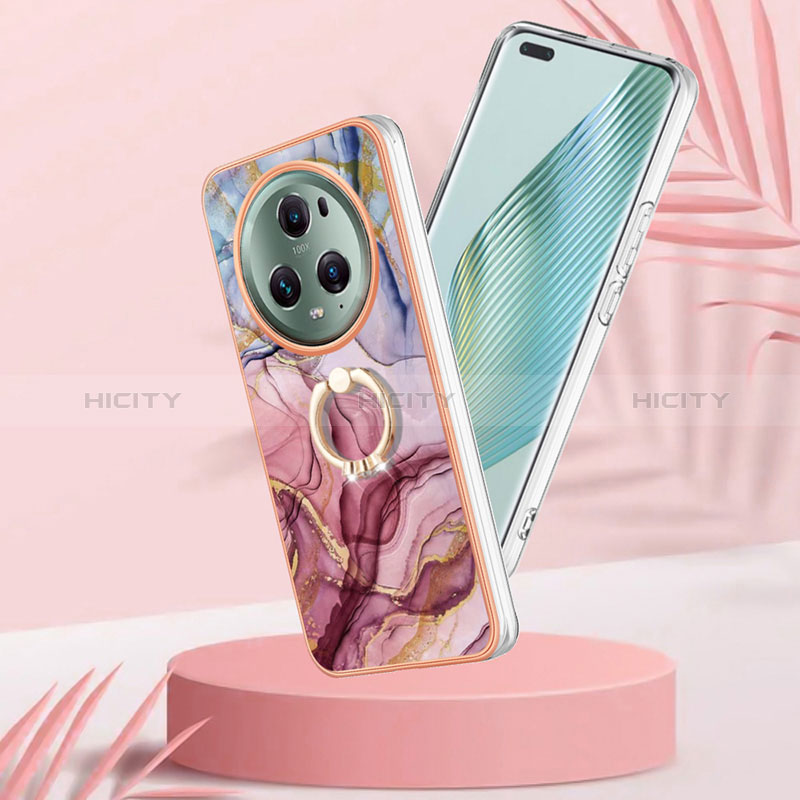 Handyhülle Silikon Hülle Gummi Schutzhülle Flexible Modisch Muster mit Fingerring Ständer Y01B für Huawei Honor Magic5 Pro 5G