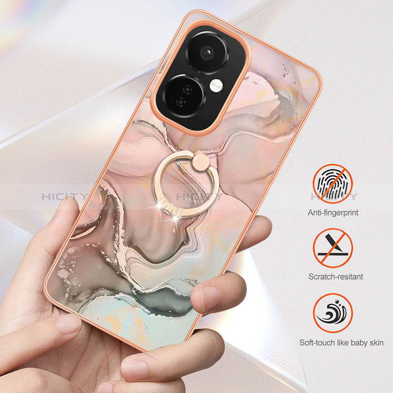 Handyhülle Silikon Hülle Gummi Schutzhülle Flexible Modisch Muster mit Fingerring Ständer Y01B für Oppo K11x 5G groß