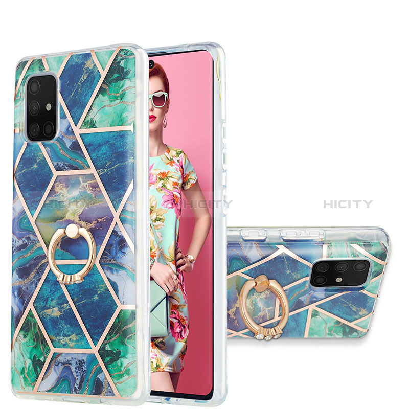 Handyhülle Silikon Hülle Gummi Schutzhülle Flexible Modisch Muster mit Fingerring Ständer Y01B für Samsung Galaxy A71 4G A715