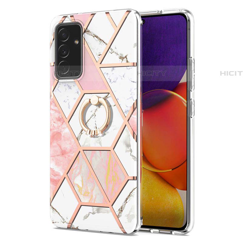 Handyhülle Silikon Hülle Gummi Schutzhülle Flexible Modisch Muster mit Fingerring Ständer Y01B für Samsung Galaxy A82 5G groß