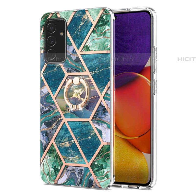 Handyhülle Silikon Hülle Gummi Schutzhülle Flexible Modisch Muster mit Fingerring Ständer Y01B für Samsung Galaxy A82 5G groß