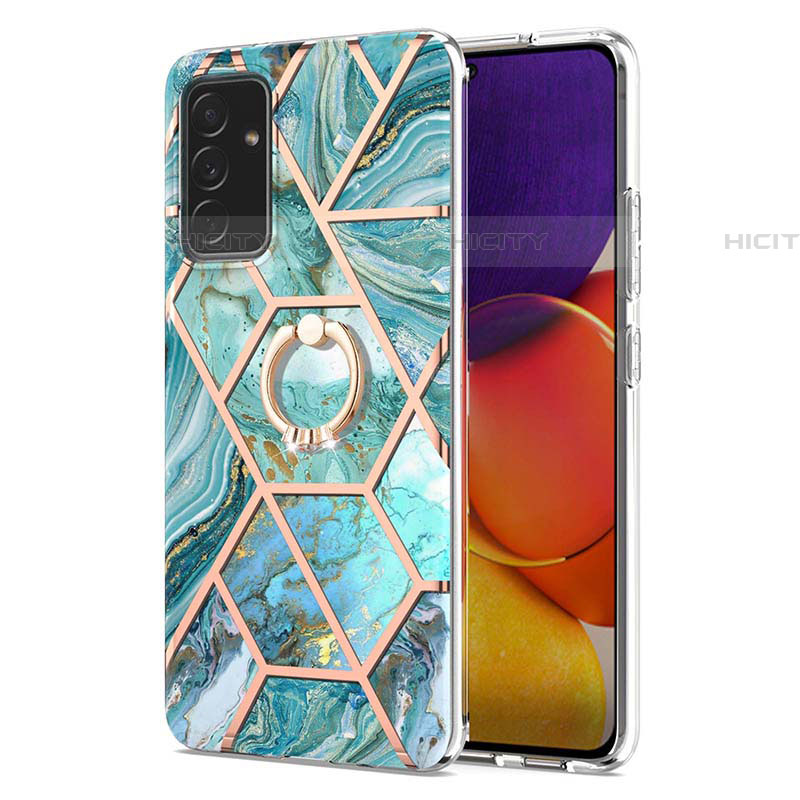 Handyhülle Silikon Hülle Gummi Schutzhülle Flexible Modisch Muster mit Fingerring Ständer Y01B für Samsung Galaxy A82 5G groß